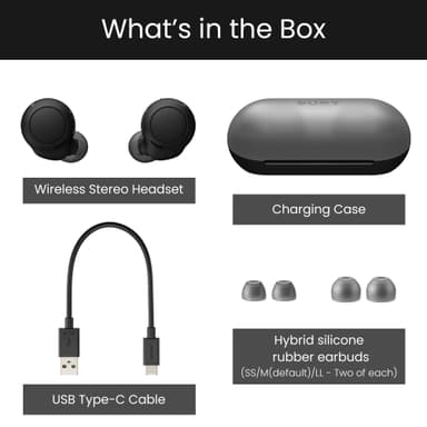 Sony WF-C500 täysin langattomat in-ear kuulokkeet (musta)