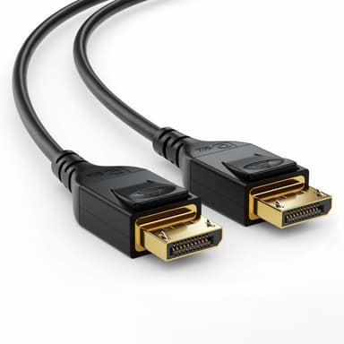 NÖRDIC 1 m Displayport–Displayport Kaapeli ver 1,4, UHD 8K 60 Hz, 32,4 Gb/s, 10-bittinen HDR, kaksoissuojattu, puhdasta kuparia 99,99 %