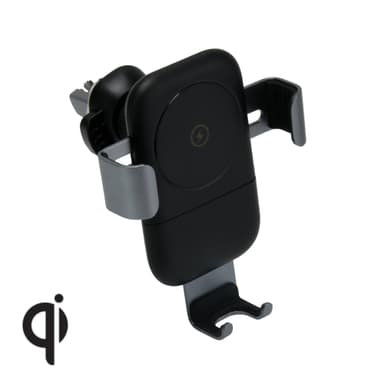 NÖRDIC Qi sertifioitu 10 W langaton laturi autoon, LED-merkkivalo, iPhone ja Android