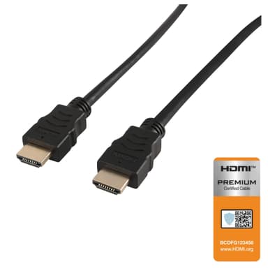 NÖRDIC SERTIFIOIDUT KAAPELIT Premium High Speed HDMI Ethernet, 2 m, 18 Gb/s, 4K 60 Hz, UHD HDCP 2.2 HDR Dolby® Vision ARC HDMI2.0