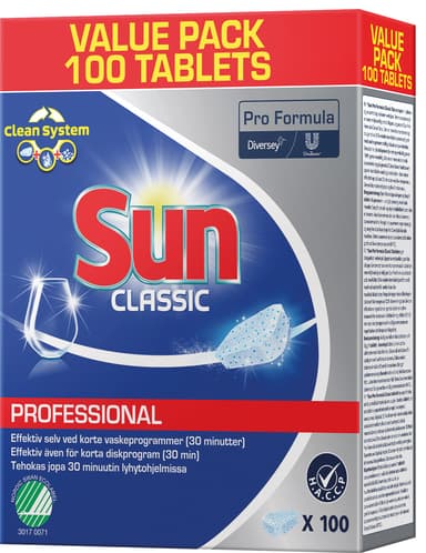 Sun Professional Classic astianpesutabletit (100 kpl)