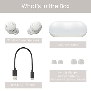 Sony WF-C500 täysin langattomat in-ear kuulokkeet (valkoinen)