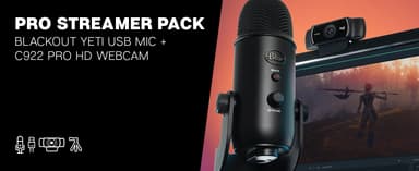 Logitech C922 Pro Webcam & Blue Yeti mic streaming pakkaus