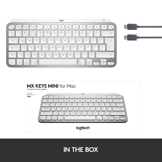 Logitech MX Keys Mini langaton näppäimistö (vaaleanharmaa)