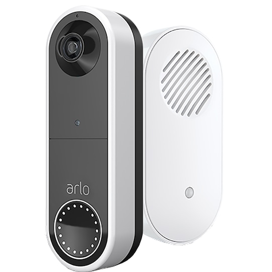 Arlo Wire-free Video Doorbell video-ovikello + Arlo Chime V2 soittoke.
