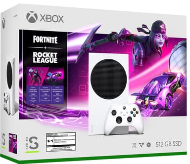 Xbox Series S 512GB Fortnite and Rocket League pelikonsoli (valkoinen)