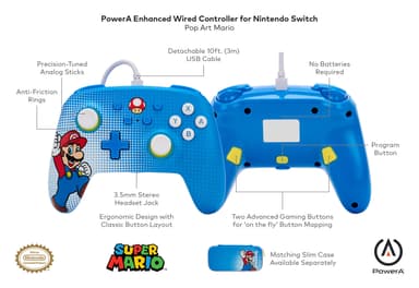 PowerA Enhanced Wired Nintendo Switch peliohjain (sininen)
