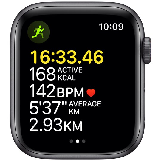 Apple Watch SE 44 mm LTE (harmaa alu./tornadoharmaa sport-ranneke)