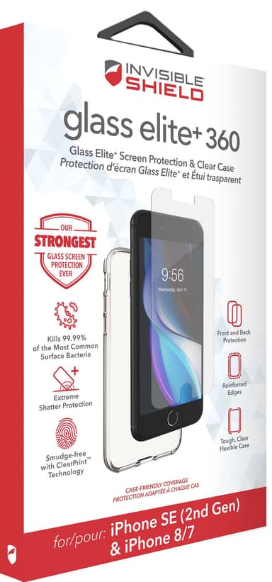 Zagg näytönsuoja ja suojakuori iPhone 6/7/8/SE Gen.2/3