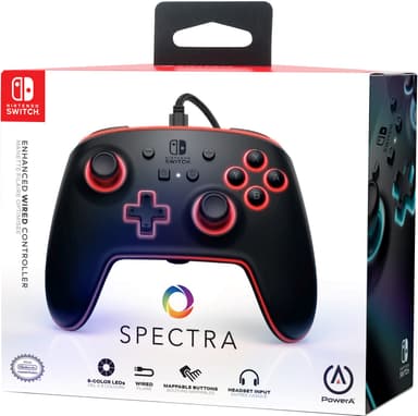 PowerA Enhanced Wired Spectra Nintendo Switch ohjain (musta)