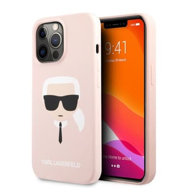 Karl Lagerfeld iPhone 13 Pro Kuori Liquid Silicone Vaaleanpinkki