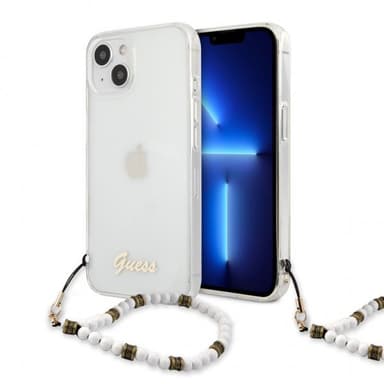 Guess iPhone 13 Kuori Pearl Handle Script Logo Valkoinen