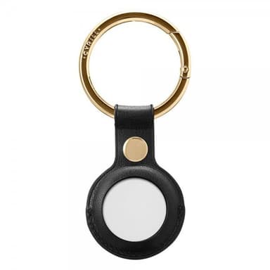 Apple AirTag Pidike Basic Leather Musta
