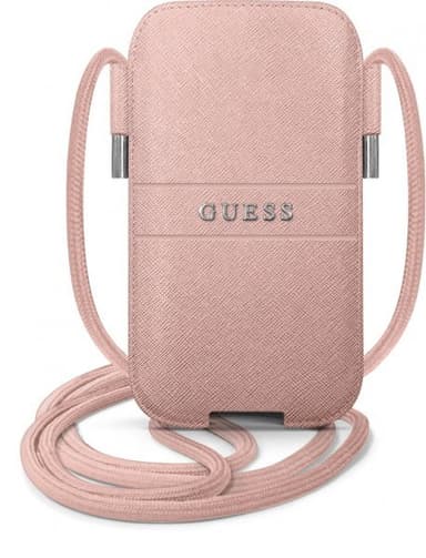Guess Pouch Saffiano Medium Vaaleanpunainen