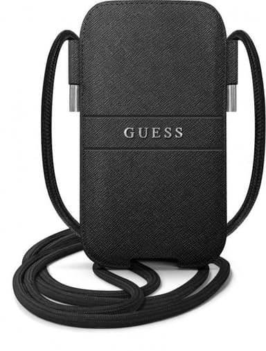 Guess Pouch Saffiano Medium Musta