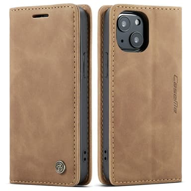 CASEME Retro Lompakkokotelo iPhone 13 - Ruskea