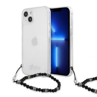Guess iPhone 13 Kuori Pearl Handle Script Logo Musta