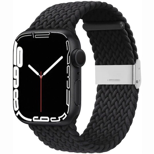 Punottu elastinen rannekoru Apple Watch 7 (45mm) - musta