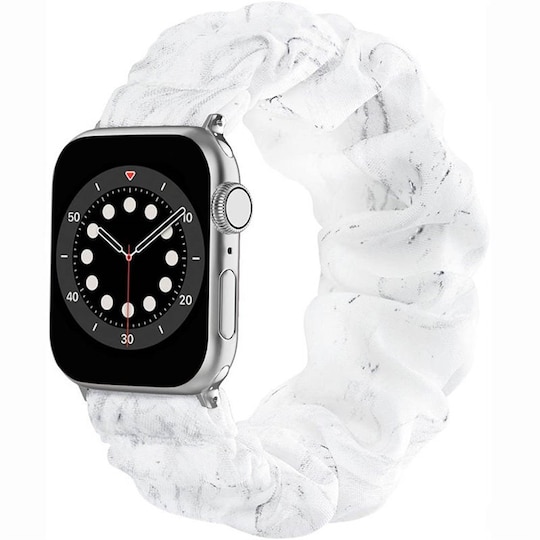 Scrunchie elastinen rannekoru Apple Watch 6 (40mm) - Marmorin valkea