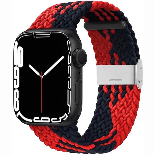 Punottu elastinen rannekoru Apple Watch 7 (45mm) - redblack