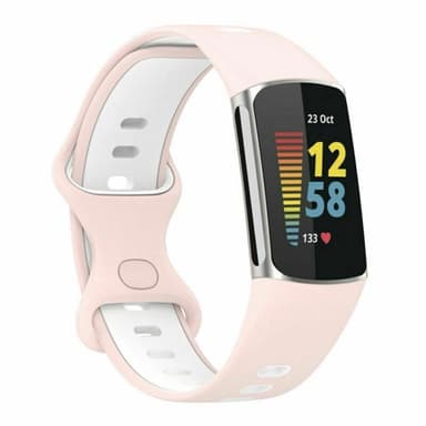 Twin Sport Rannekoru Armband Fitbit Charge 5 - Vaaleanpunainen/valkoin