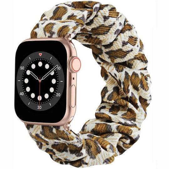 Scrunchie elastinen rannekoru Apple Watch 6 (44mm) - Leopardi Keltaine