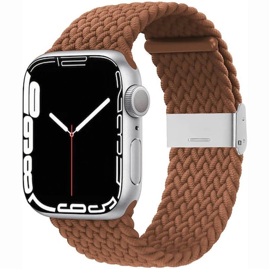 Punottu elastinen rannekoru Apple Watch 7 (45mm) - ruskea