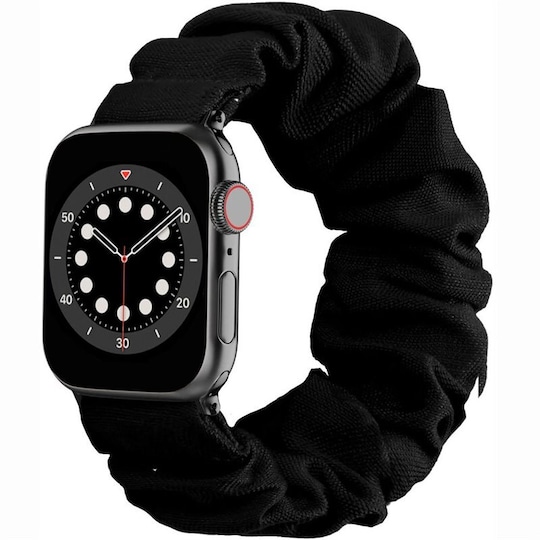 Scrunchie elastinen rannekoru Apple Watch 6 (40mm) - Musta