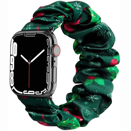 Scrunchie elastinen rannekoru Apple Watch 7 (45mm) - Christmastree