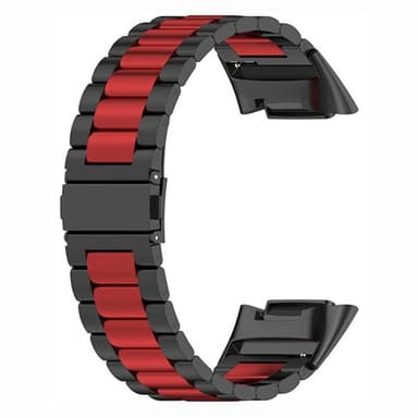 Rannekoru ruostumatonta terästä Fitbit Charge 5 - Musta/punainen