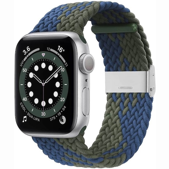Punottu elastinen rannekoru Apple watch 6 (44mm) - bluegreen