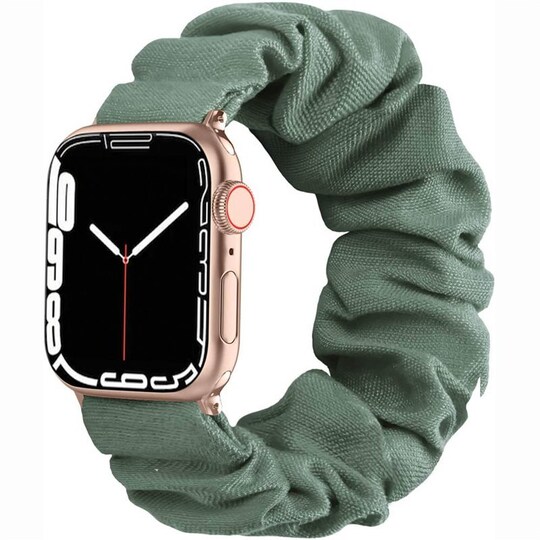 Scrunchie elastinen rannekoru Apple Watch 7 (45mm) - Pinegreen