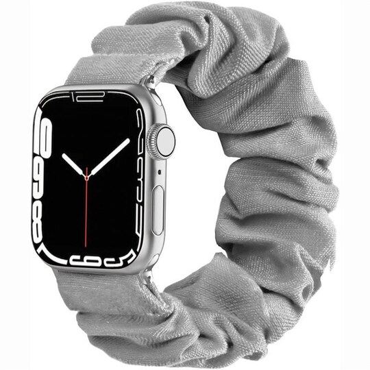 Scrunchie elastinen rannekoru Apple Watch 7 (41mm) - Harmaa