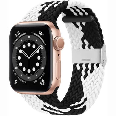 Punottu elastinen rannekoru Apple watch 6 (44mm) - blackwhite