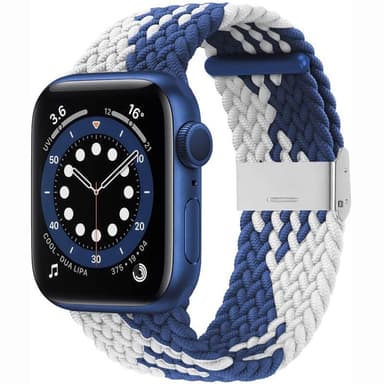 Punottu elastinen rannekoru Apple watch 6 (44mm) - bluewhite