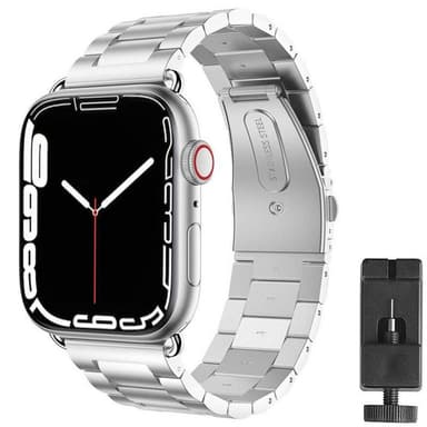 Rannekoru ruostumatonta terästä Apple Watch 7 (45mm) - Hopea