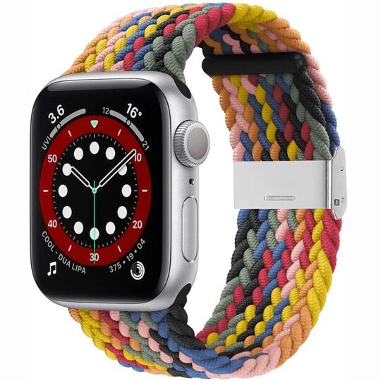 Punottu elastinen rannekoru Apple watch 6 (40mm) - light rainbow