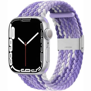 Punottu elastinen rannekoru Apple Watch 7 (45mm) - gradientpurple