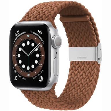 Punottu elastinen rannekoru Apple watch 6 (44mm) - ruskea