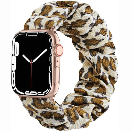Scrunchie elastinen rannekoru Apple Watch 7 (41mm) - Leopardi Keltaine