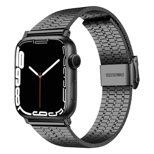 Mesh Rannekoru ruostumatonta terästä  Apple Watch 7  (45mm) - Musta