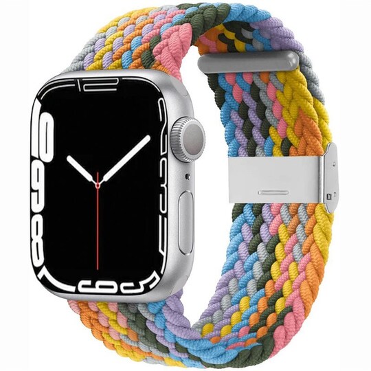 Punottu elastinen rannekoru Apple Watch 7 (41mm) - light rainbow