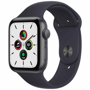 Apple Watch SE 44 mm GPS (harmaa alu./keskiyö sport-ranneke)