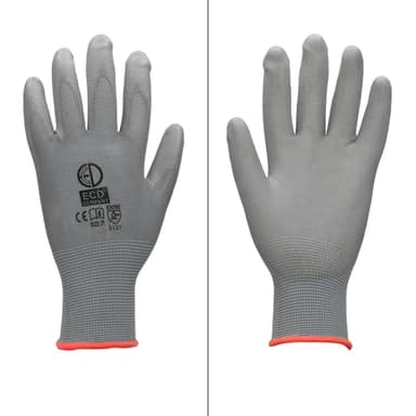 ECD-12 Germany pari PU-työkäsineitä, koko 7-S, Gray, mekaanikko käsineet