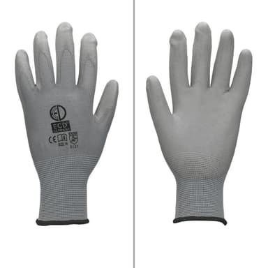 ECD-120 Germany pari PU-työkäsineitä, koko 10-XL, harmaa, mekaanikko käsineet