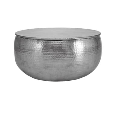 WOMO-DESIGN sohvapöytä olohuoneen sohvapöytä alumiini Ø 60x30,5 cm hopea