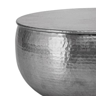 WOMO-DESIGN sohvapöytä olohuoneen sohvapöytä alumiini Ø 60x30,5 cm hopea