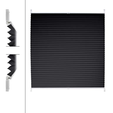 ECD Germany laskostettu kaihdin Klemmfix ilman porausta 65x200 cm musta