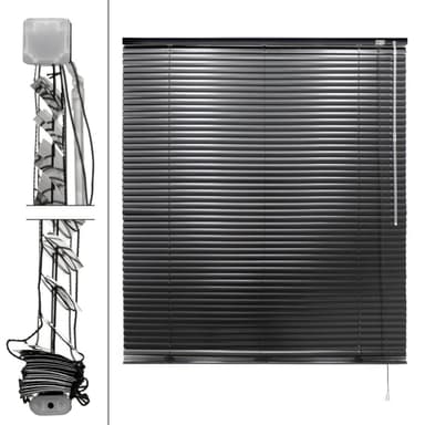 ECD Germany Alumiinikaihtimet 100 x 175 cm - musta - alumiinilamelleja -