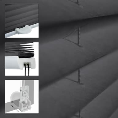 ECD Germany laskostetut kaihtimet Klemmfix ilman porausta 90x200 cm tummanharmaa